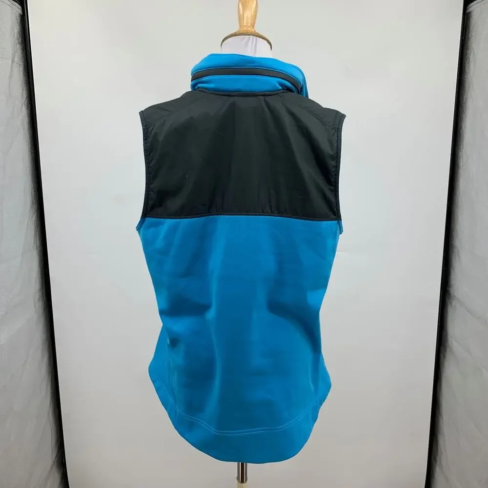 Nike Vest Womens XL Peacock Therma Fit Fleece Lined Full Zip Pocket Hidden Hood